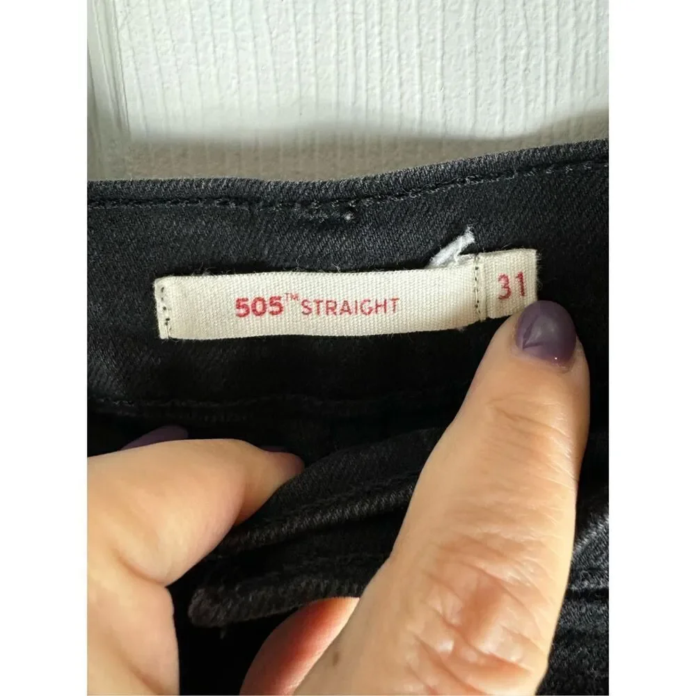 505 Levi’s Womens Straight Black Jeans Size 31